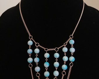 Rose Gold & Bead Bib Necklace