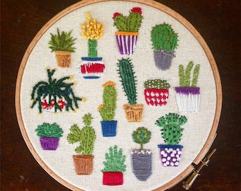 Cacti Embroidery Kit // Craft Kit // DIY Gift // Cactus