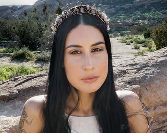 Illuminati Amethyst Crystal Crown - Queen of the Ruins Series - by Loschy Designs