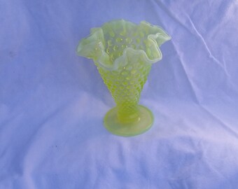Fenton Hobnail Topaz Vase