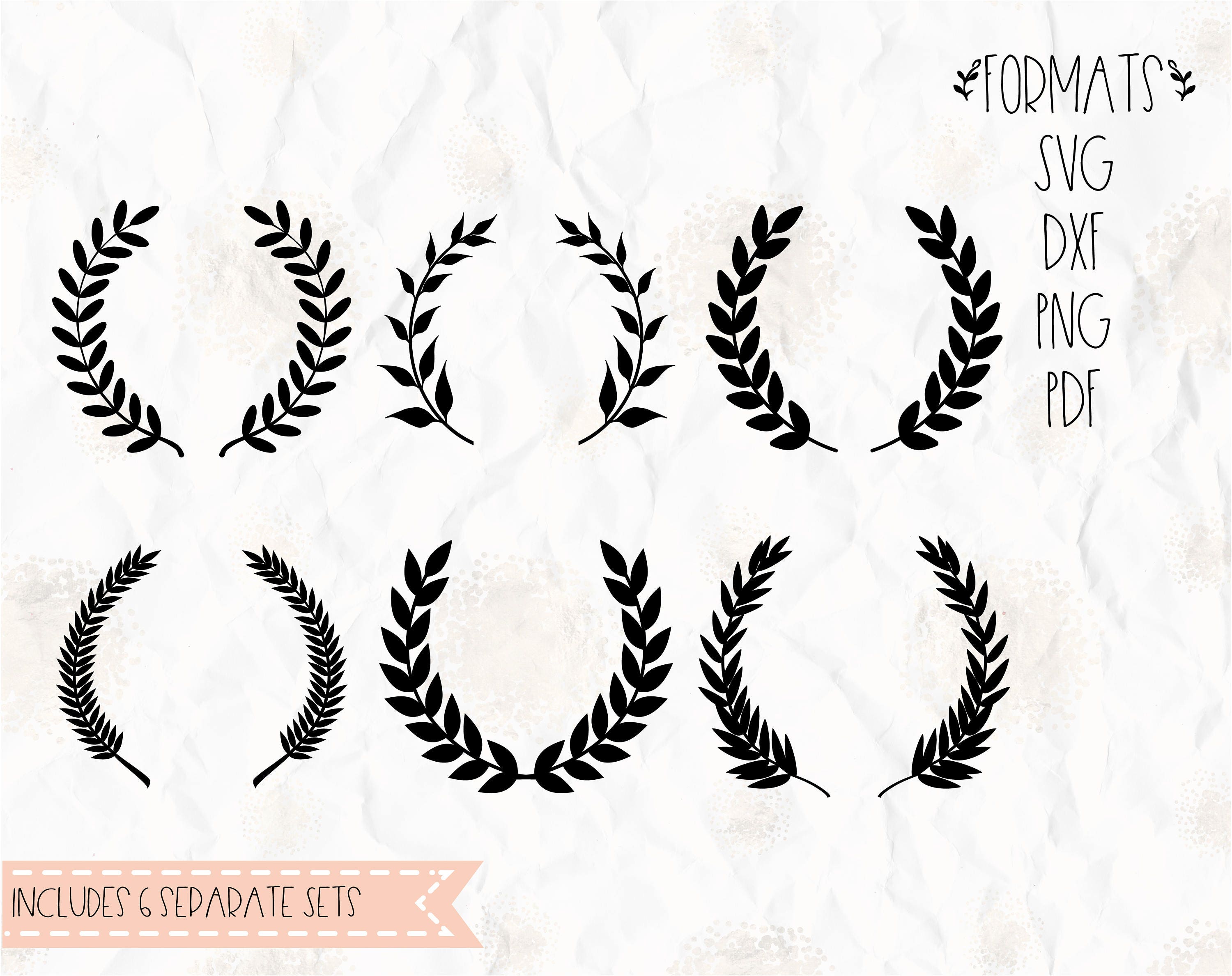 Download Laurel Laurel leaf Wreath SVG PNG DXF Pdf cricut