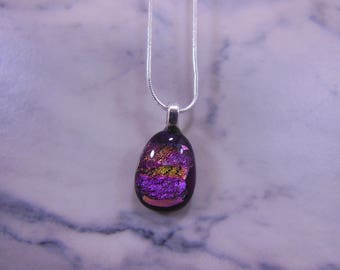 Handmade Purple Fused Glass Necklace