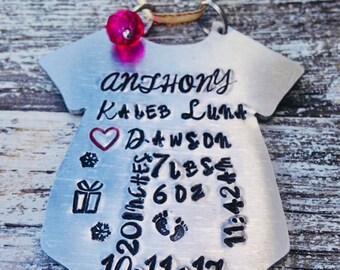 Babys first Christmas Ornament with date, time, length and weight~ Babys Ornament~ Keepsake ornament~ New baby gift~ Babys first ornament