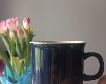 cobalt blue stoneware mug stacking