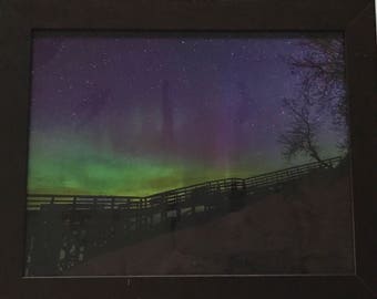 Framed Sleeping Bear Dunes with Aurora Photo