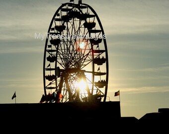 Evening falls on an Indiana county fair, 11X14 Fine art photograph.