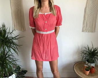 Cute boho 60s spotty folk dress