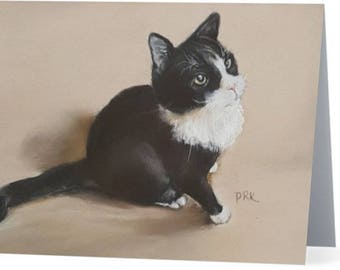 Sasha the Cat Folded Note Card & Envelope