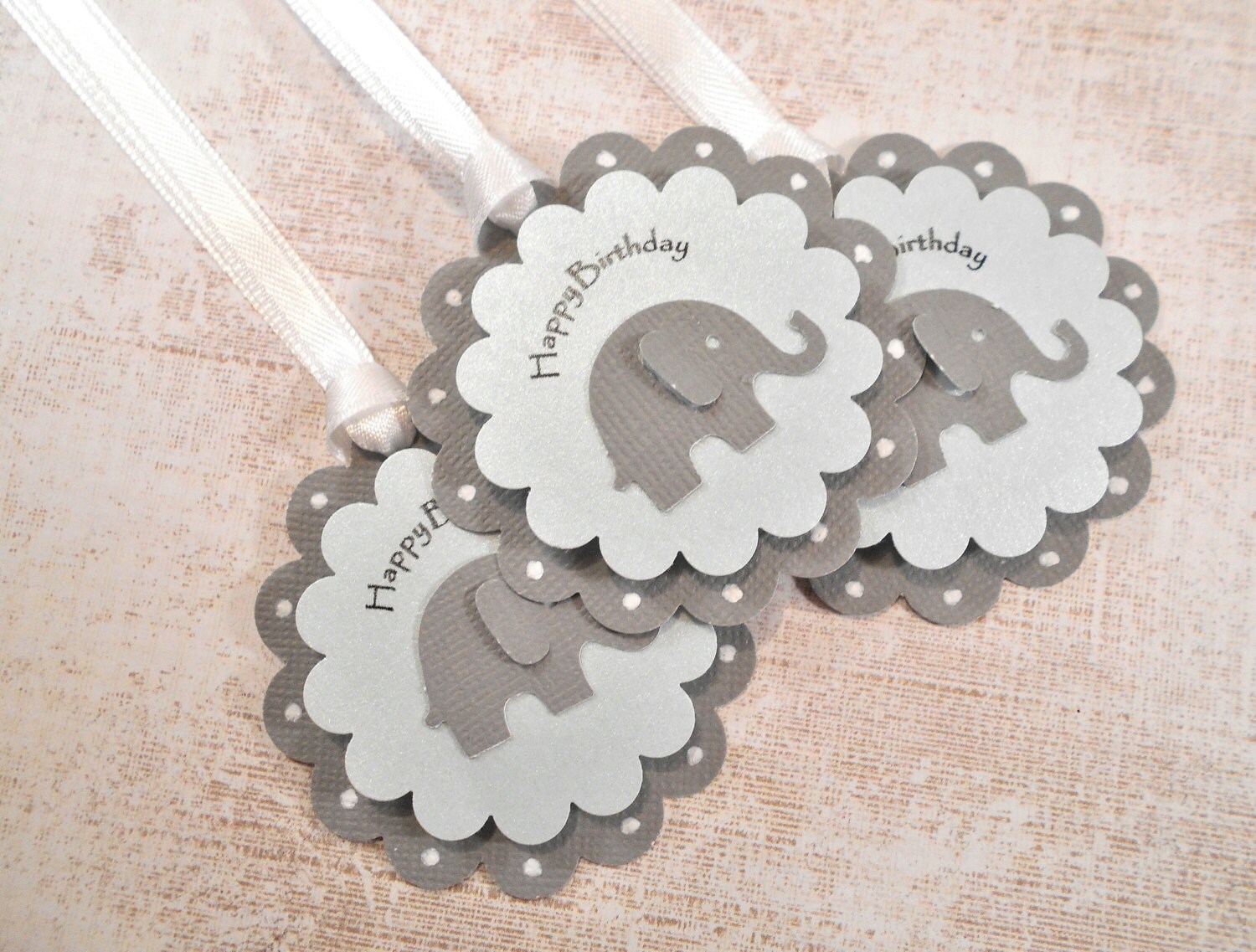 12 Elephant Gift Tags Birthday Party Tags Baby Elephant Tag