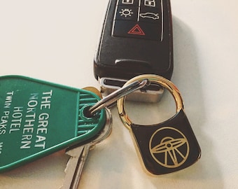 Gold UFO Lustredome Keychain