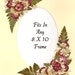 Ivory Mat fits any 8 x 10 frame with Real Pressed Flowers, Roses with a Oval opening