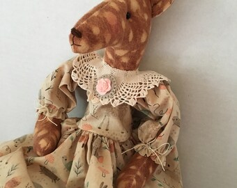Deer Doll, Handmade Dolls, Home Decor, Wildlife Decor, Deer Decor, Home Decor, Wildlife Themed, Gifts, Primitive Decor
