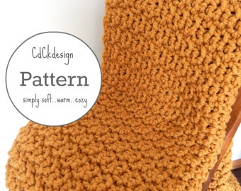 Crochet Pattern//Chunky Crochet Throw Blanket - Chunky Crochet Blanket - Chunky Afghan - Farmhouse Decor - Beginners Pattern