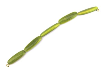 5 Kinda Lime Green Tagua Nut Beads, Tubes, Organic Beads, Vegetable Ivory Beads, Natural Beads, EcoBeads