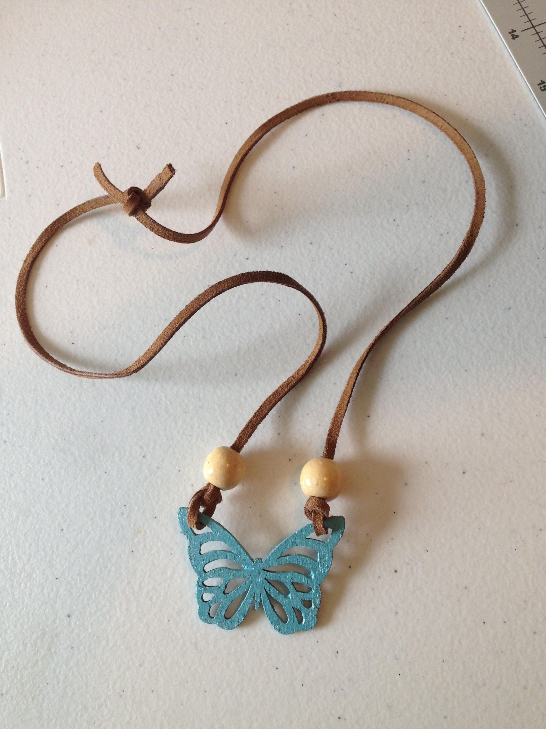 Wood Butterfly Jewelry Gift Set Choice of Necklace or