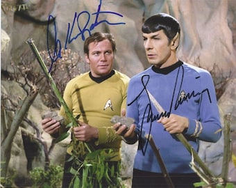 SHATNER & NIMOY cast signed autographed 8x10 PROFESSIONAL photo ( Pre - Print ) star trek actors .ready to frame and display . Free Shipping