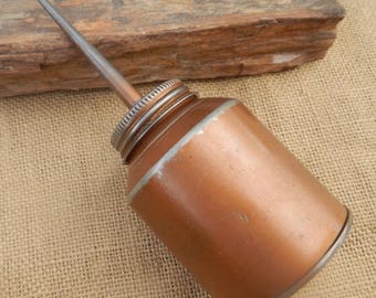 Vintage Oil Can ~ Spouted Oil Can ~ Mid Century Oil Can ~ Rustic Industrial Garage or Man Cave Oil Can