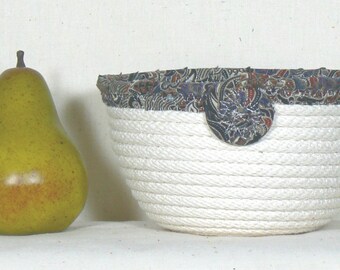 Coiled Rope Basket, Washable Food Basket, Catchall Basket, Bread Basket, Desk Organizer, Fiber Art Basket, Storage Basket, Kitchen Basket