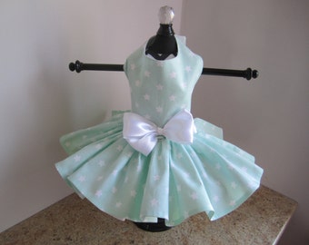 Dog Dress Mint Stars