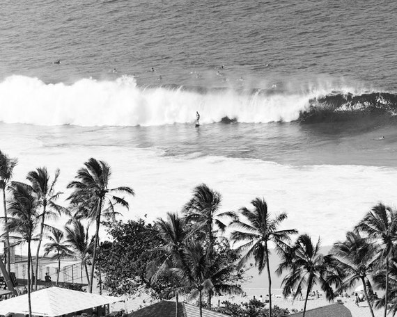Photo de Surf noir et blanc noir et blanc hawaïen