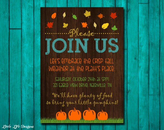 items similar to fall party invitation fall party invite fall party invitation template