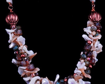 Shell/Abalone Kumihimo Necklace