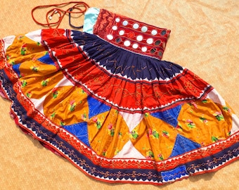 Vintage Banjara Women Clothing Circle 1980 Skirt, Hand Embroidery Tribal Skirt, India, Ethnic Skirt, Gypsy Skirt, Hippie Skirt, Boho Skirt