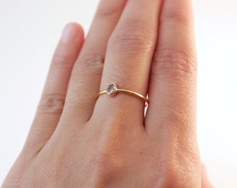Herkimer Diamond Ring Gold | Gold Rings | Herkimer Diamond | Rings With Stones | Diamond Rings | Stacking Rings | Bridesmaid Rings