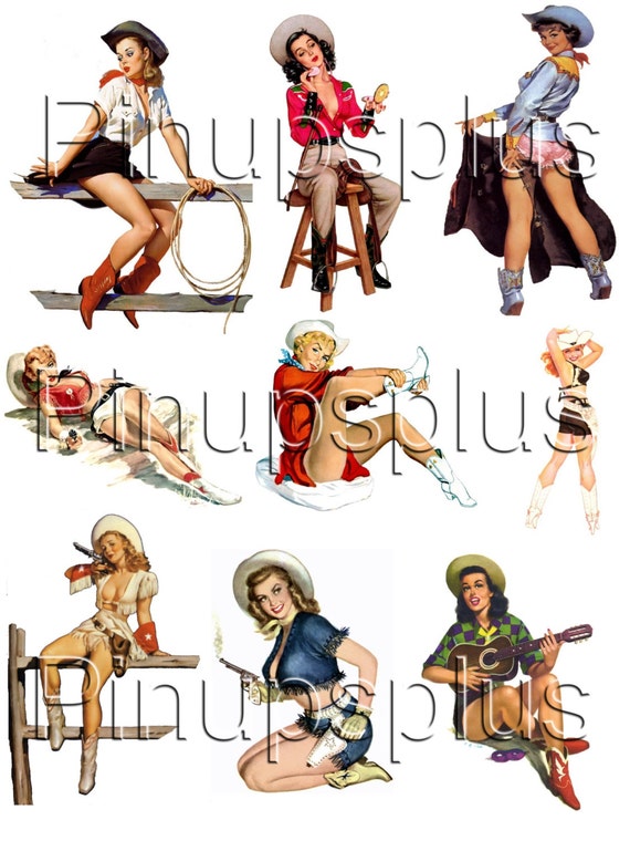 Sexy Cowgirl Pinup Girl Waterslide Guitar Decals 38