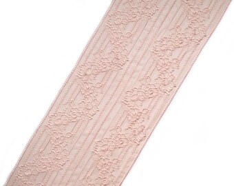 Stretch Lace peach pink color, pink lace, elastic lace, lingerie lace, wide lace, width 8,85 inch lace, 22,5 cm lace, lace per meter Nr 1172