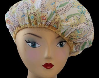 Shower cap. shower hat, spa cap, spa hat, spa shower cap, diva shower cap, Designer Shower Cap. Our shower caps are waterproof works of art