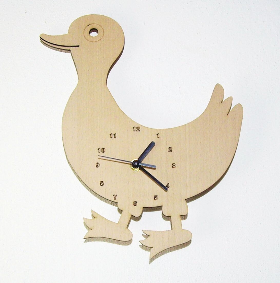 Wooden wall clock Baby Duck