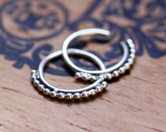 Boho hoop earrings, tiny silver hoop earrings, threader earrings, Silver huggie earrings, henna jewelry, hoop earrings small, ready to ship