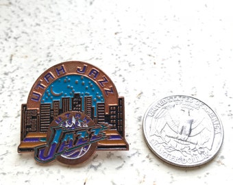 Vintage 90s Utah Jazz NBA enamel pin
