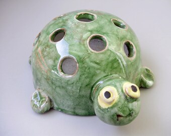 Rare vintage ceramic pencil holder,turtle