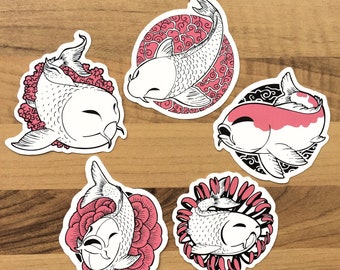5 Stickers Pack - Koi Pond