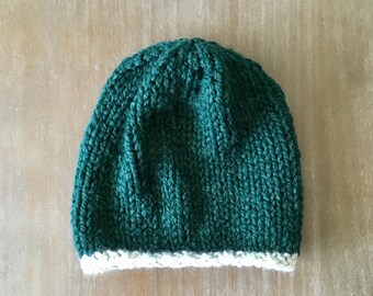 Dark green slouchy hat/knitted beanie/slouchy fall beanie