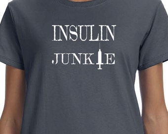 Insulin Junkie 100% Cotton Printed T-Shirt, Diabetes Awareness, Diabetes Fundraiser, Children With Diabetes, Diabetes Support
