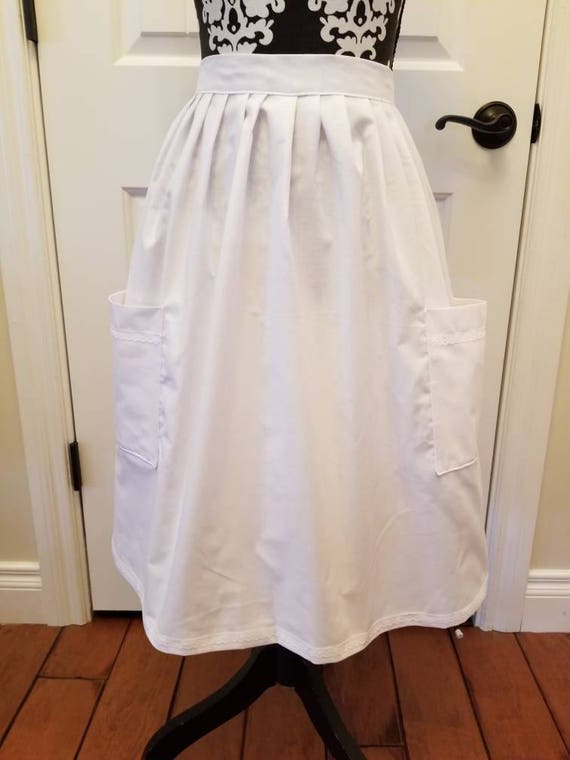 White Pioneer Gathered Half apron Pioneer Costume Trek