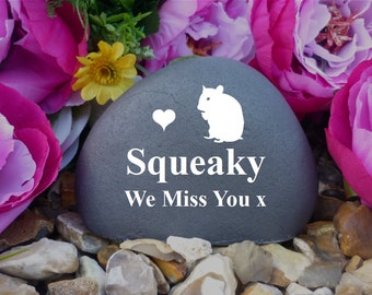 Personalised Pebble (Stone Effect) - Pet Memorial - Weatherproof - Personalised - Freestanding - Hamster
