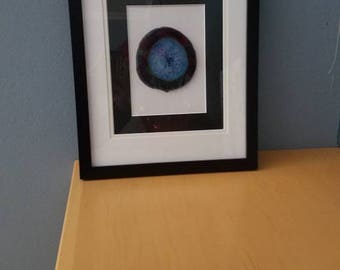 Geode rock slice matted 11x14 frame