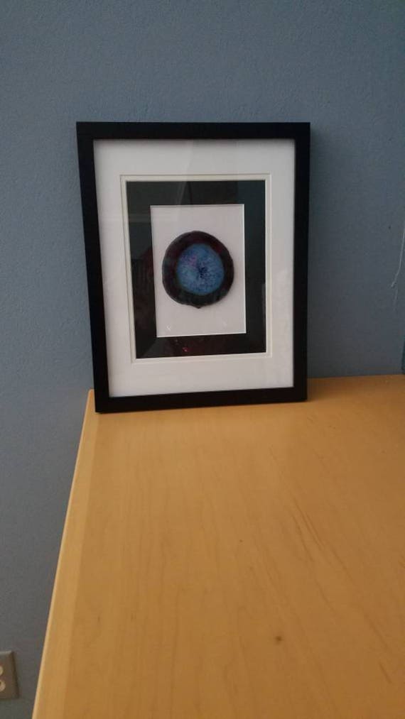 Geode rock slice matted 11x14 frame