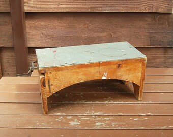 Workbench Stool, Vintage Scrap Wood Bench, Rustic Stool