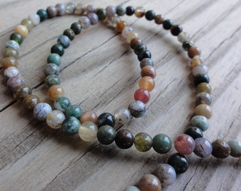 Fancy Jasper Beads - 4mm round - full strand