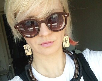 Native Jewelry - Tribal Earrings - Dangle Earrings -Geometric Earrings - Ethnic Earrings - Aztec Earrings - Black and Gold - Gift for woman