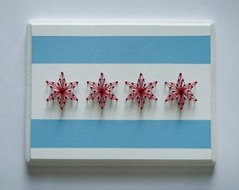 Chicago Flag String Art