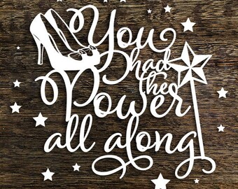 Papercut Template 'You Had the Power All Along' Wizard of Oz Inspired PDF JPEG for handcutting & SVG file for Silhouette Cameo or Cricut