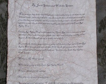 Little Red Riding Hood - Antiqued reproduction of first page