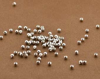 200pc, 2mm Beads, 2mm Sterling Silver Beads, Polished Plain Beads, Round Seamless Beads, 925 Silver Seed Beads, Spacers, wholesale Lot