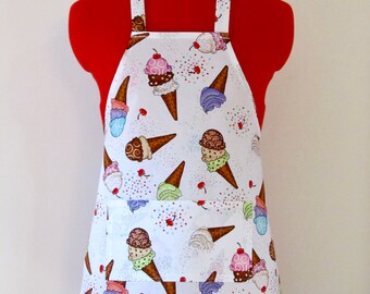 Kids Apron - Ice Cream Childrens Apron - Childs Apron - Kitchen Accessory